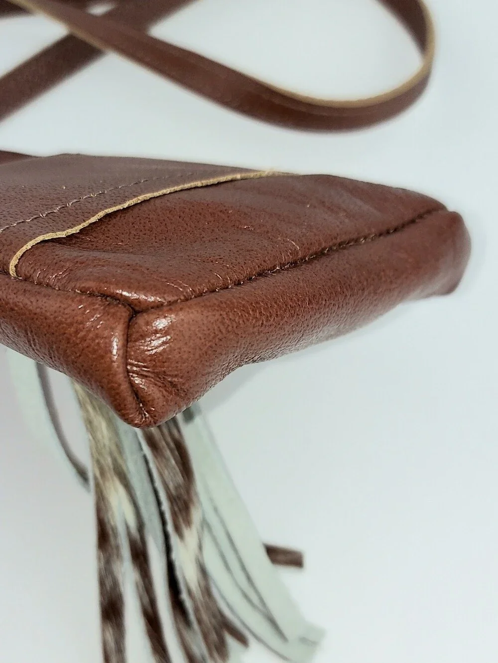 Beaudin Designs Leather Tassel Phone Crossbody Bag